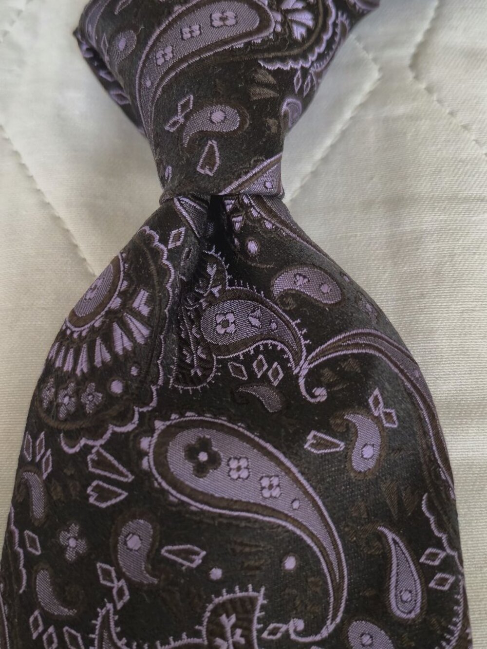 NWT Altea Black Based Purple Paisley Woven Silk Tie Made In Italy $98